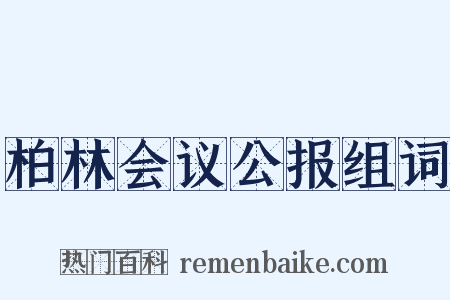 柏林会议公报组词是什么意思的图片
